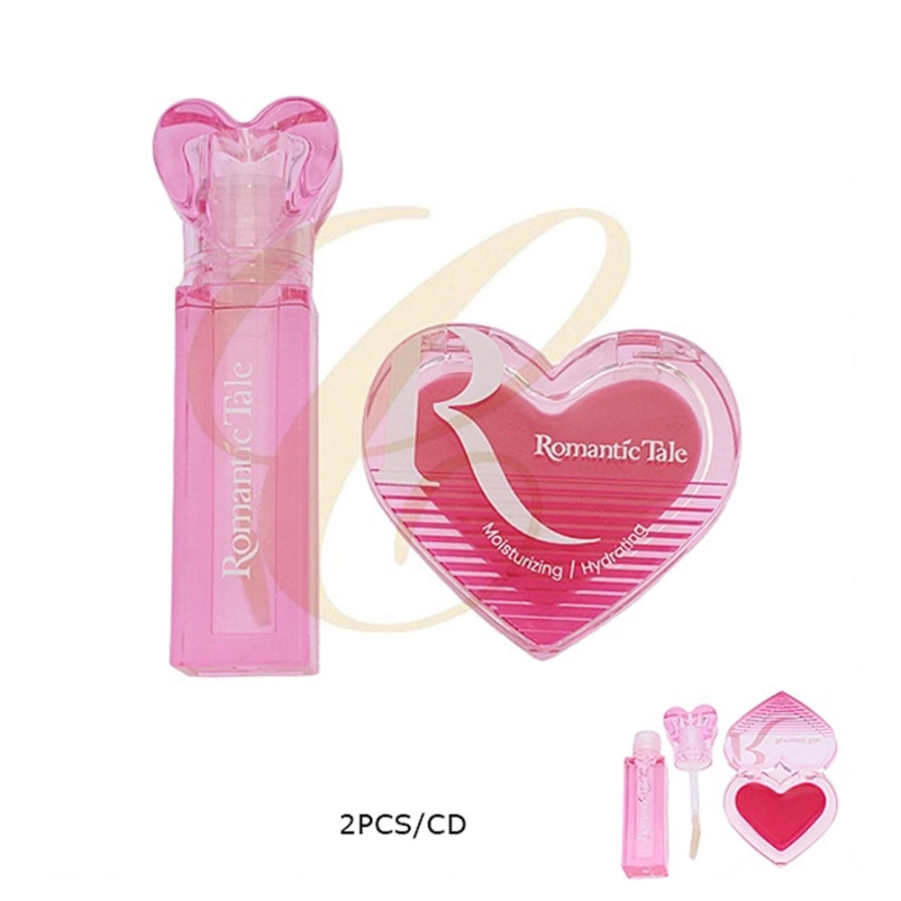 Romantic Tale 2-Piece Lip Care Duo – Hydrating Lip Oil & Moisturizing Heart Lip Mask Set (RCS-1189)