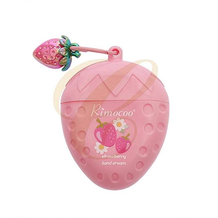 Rimocoo Strawberry-Shaped Moisturizing Hand Cream Container with Keychain Charm – 12-Piece (RCS-1312)