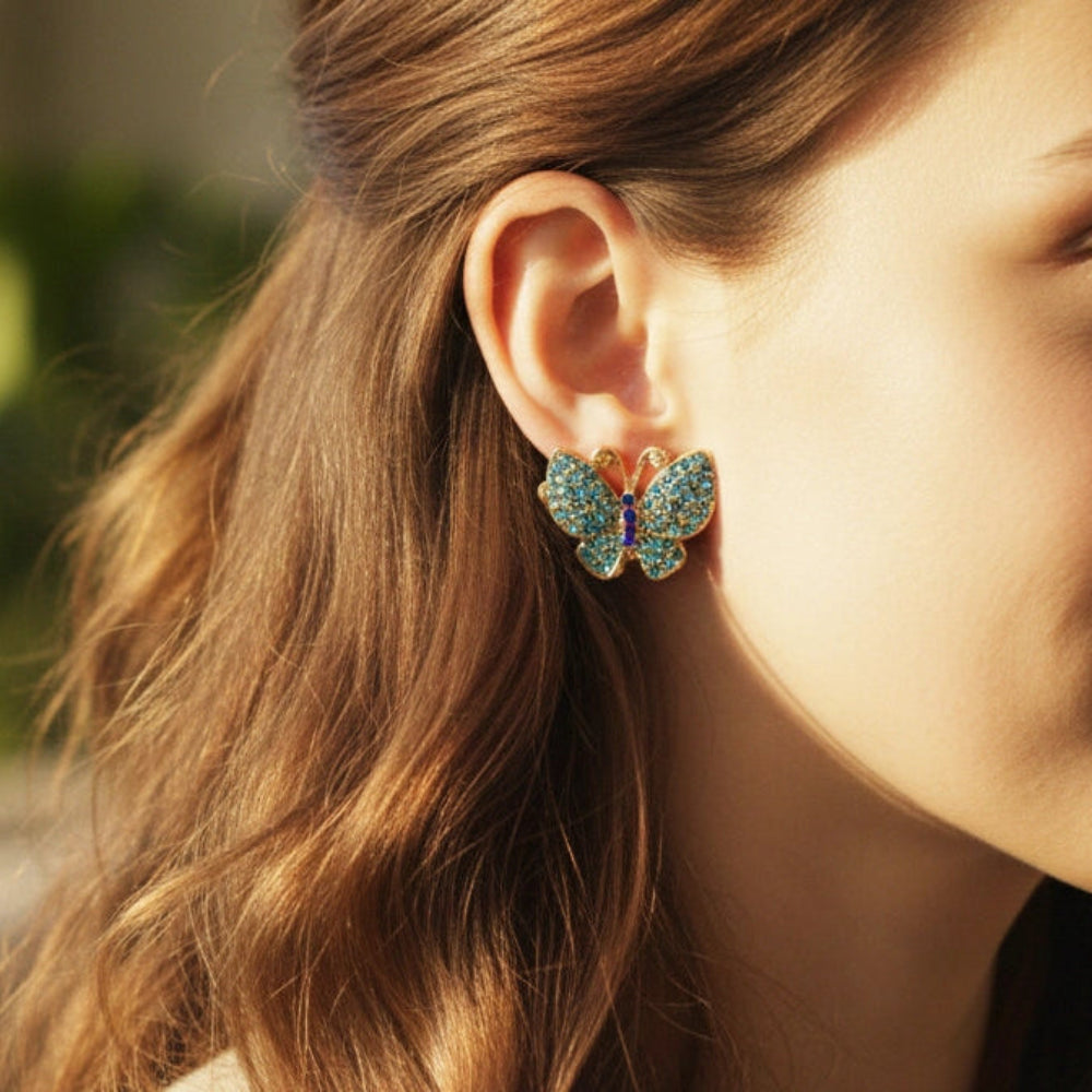Dazzling Butterfly Clip-On Stud Earrings
