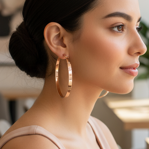 Gold-Tone Classic Hoop Earrings – Lightweight, Elegant, and Timeless Everyday Jewelry