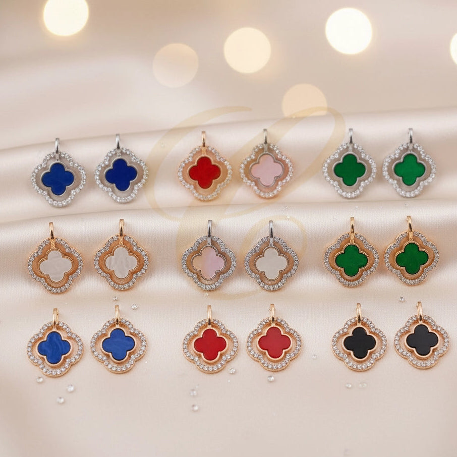 Luck & Luxury: Sparkling Clover Earrings