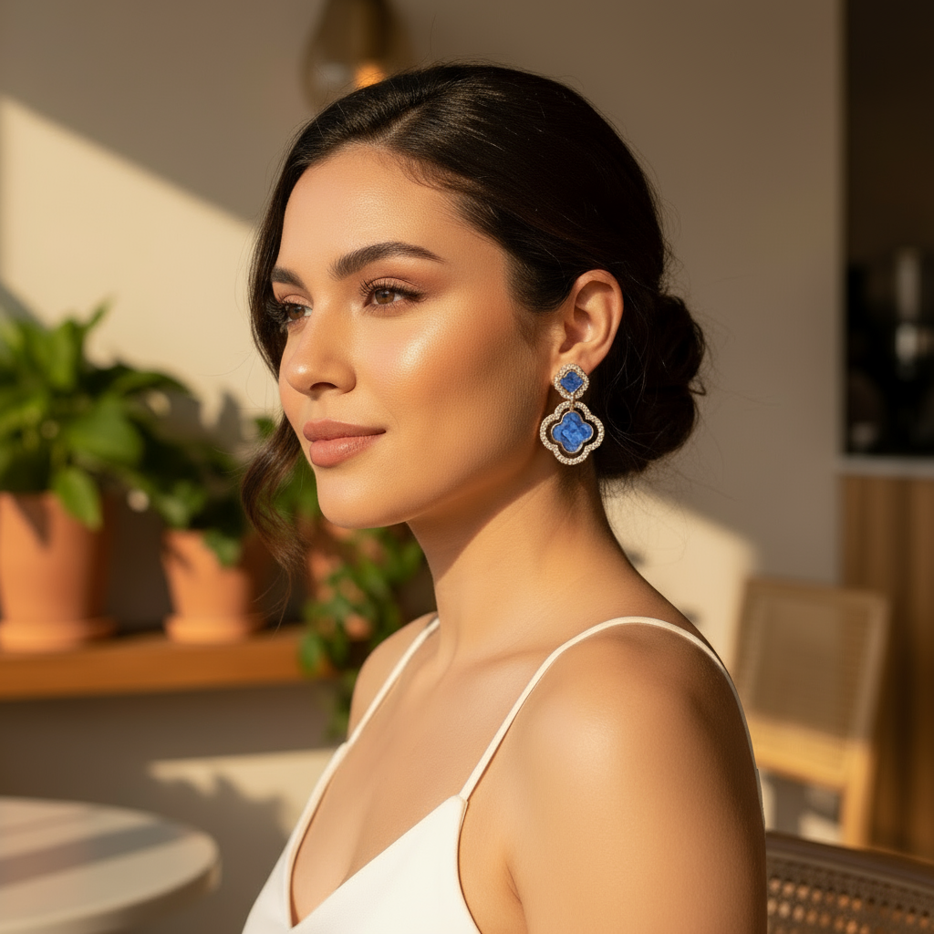 Luck & Luxury: Sparkling Clover Earrings