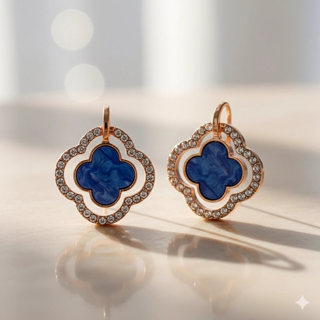 Luck & Luxury: Sparkling Clover Earrings