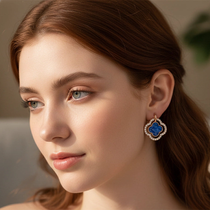 Luck & Luxury: Sparkling Clover Earrings