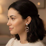 Sparkly Crystal Cartoon Cat Dangle Earrings – Rhinestone Kitten Drop Earrings Fashion Jewelry (RER-3264R6)