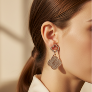 Glistening Pavé Quatrefoil Drop Earrings - Vintage-Inspired Clover Dangles (RER-3369GS)