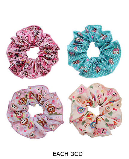Cute Character Print Scrunchie Set - The Perfect Hair Accessory!