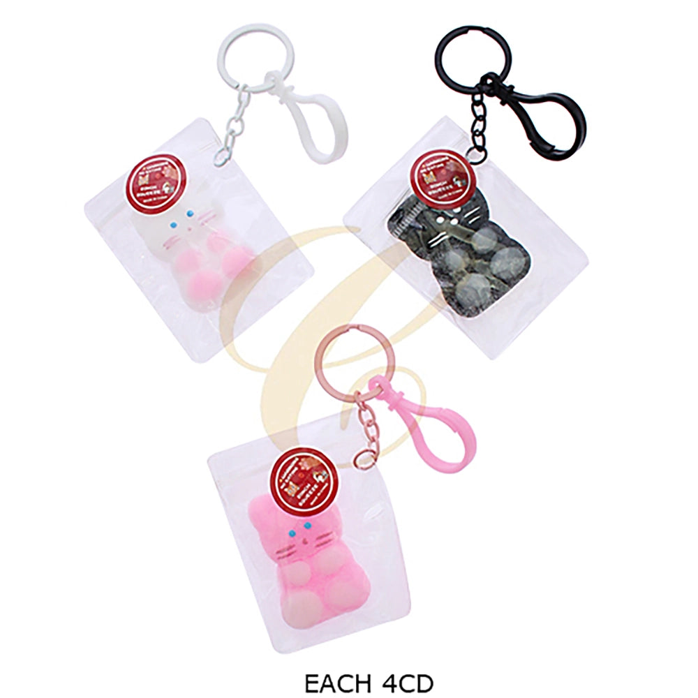 Cute Squeezy Kitten Keychain – Soft Squishy Cat Bag Charm & Stress Relief Toy, 15cm (RKC-0473R3)