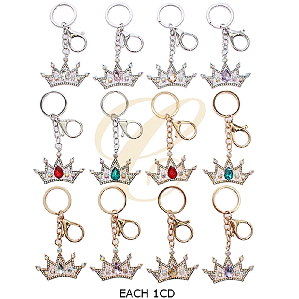 Sparkling Crown Keychain with Rhinestone Accents – Elegant Handbag Charm (RKC-0512R6)