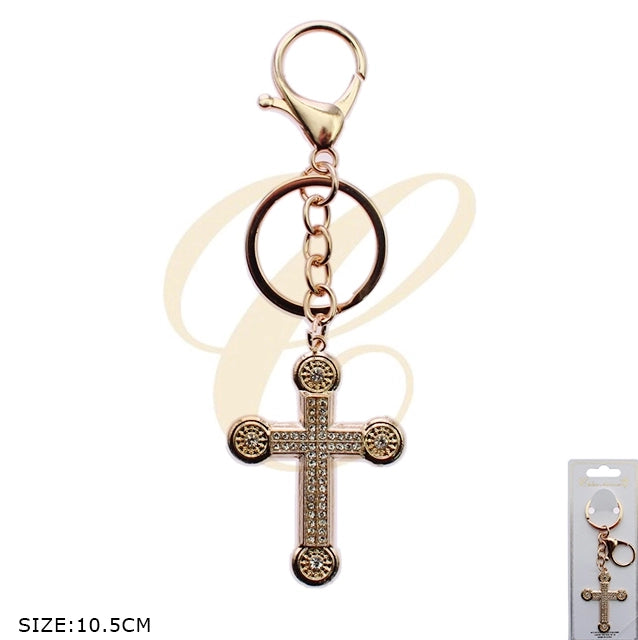 Sparkling Crystal Cross Keychain & Bag Charm (RKC-0617GS)