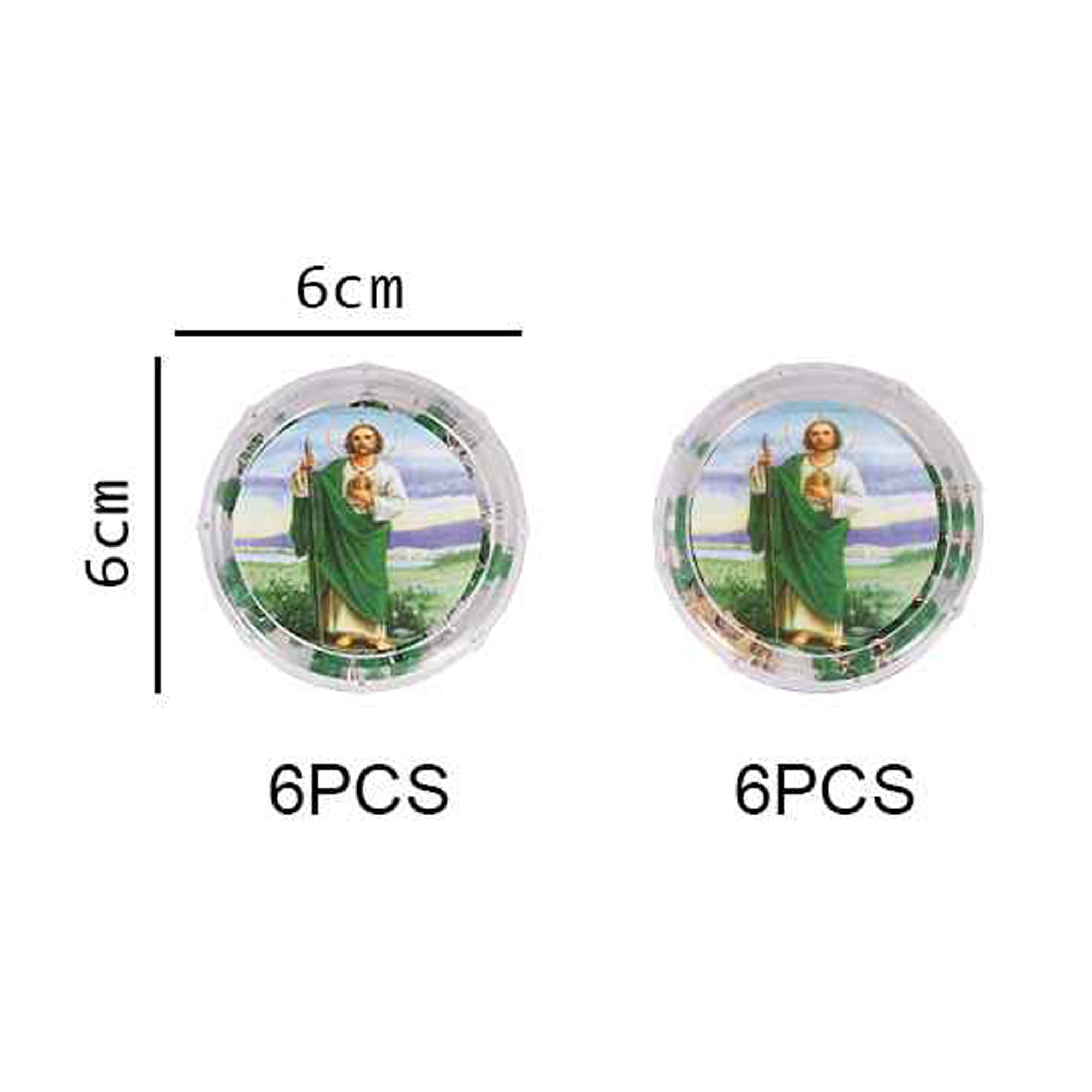 St. Jude Green Bead Rosary Necklace Set with Plastic Cases - 48cm Catholic Rosary (RN01G)