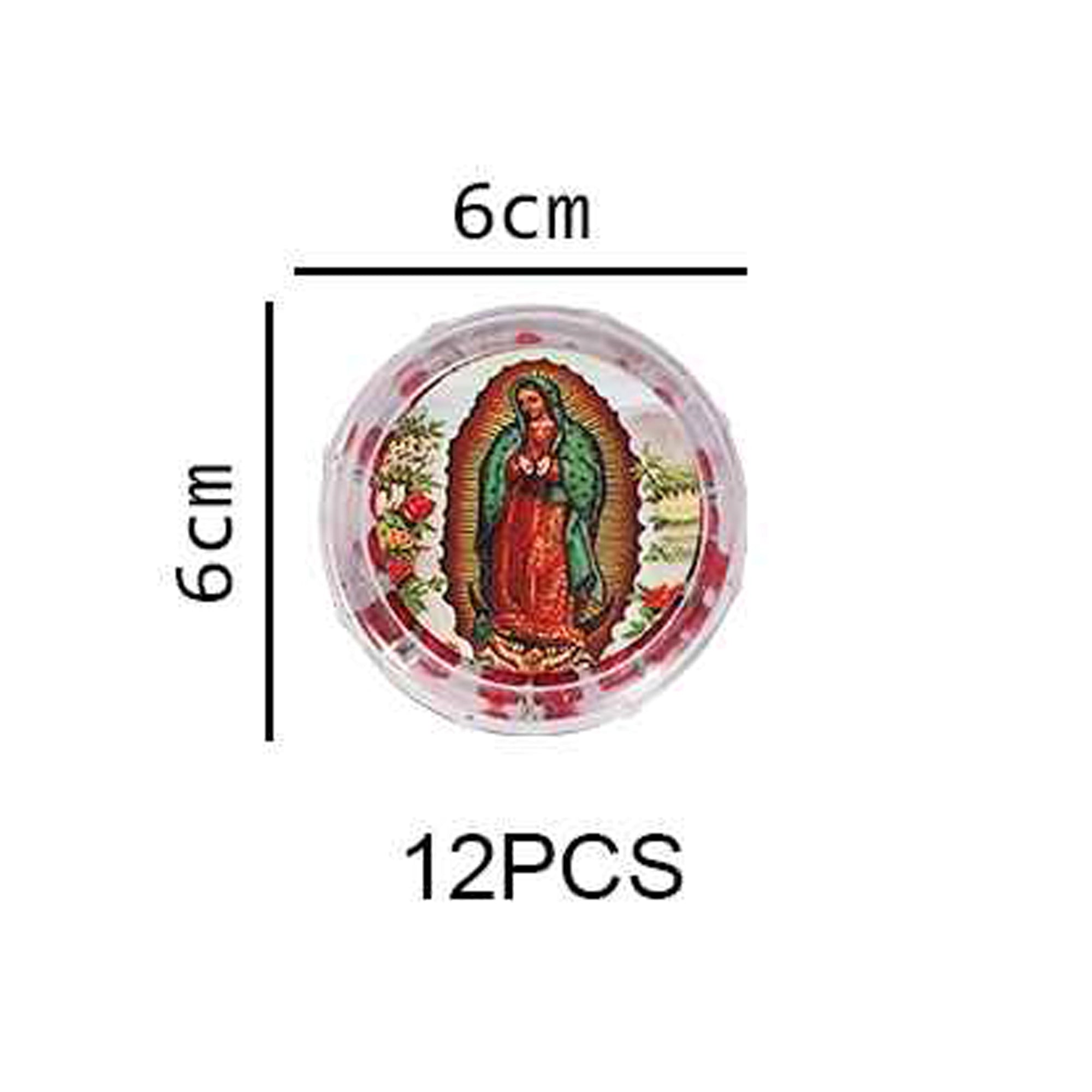 Our Lady of Guadalupe Red Rose Scented Rosaries with Round Gift Boxes – 48cm Catholic Rosary Necklace Set for Baptism (RN01R)