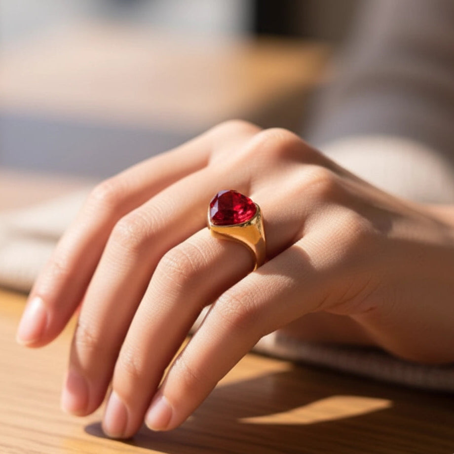 Heart of Gold: Vintage-Inspired Enamel Heart Rings (Set of 12)