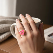 Sweetheart Enamel Love Painted Ring Collection (Gold-Toned)