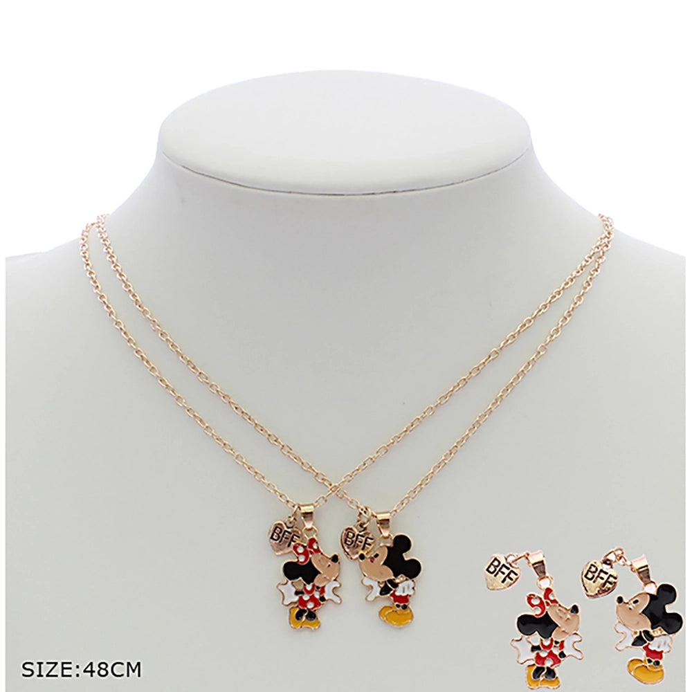 Matching Cartoon Mouse BFF Necklace Set (RNK-0758)