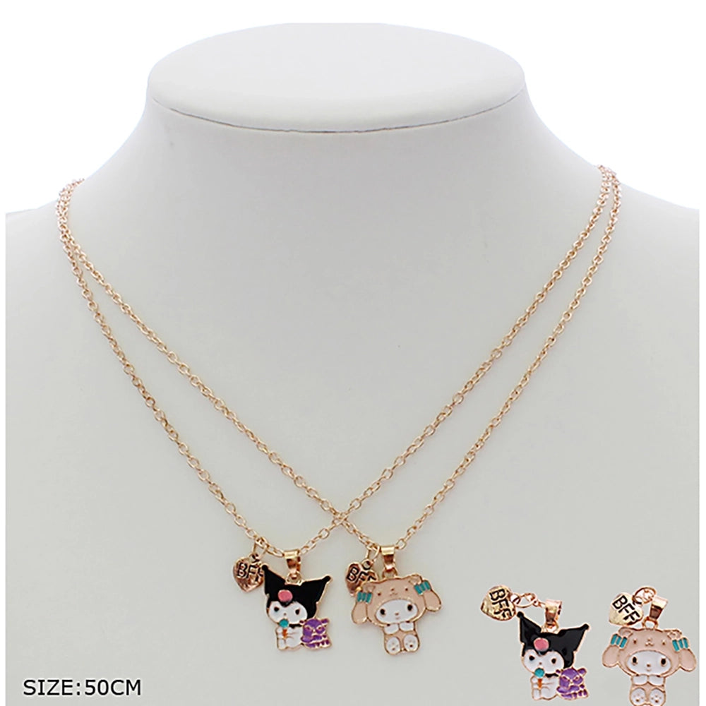 Cute Cartoon Designs 2pc Matching Necklace Set - BFF (RNK-0761)