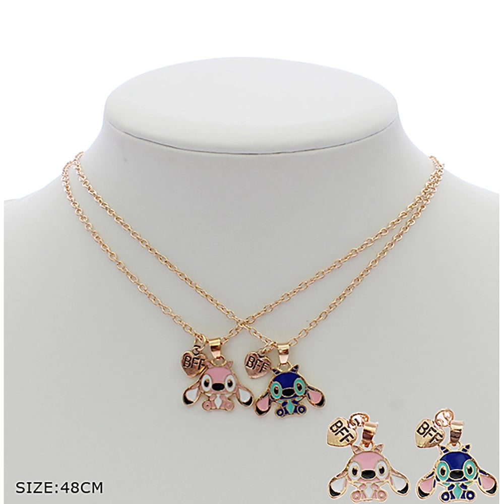 2-Piece Best Friends Forever Alien Necklace Set - Intergalactic BFF Jewelry Gift (RNK-0762)