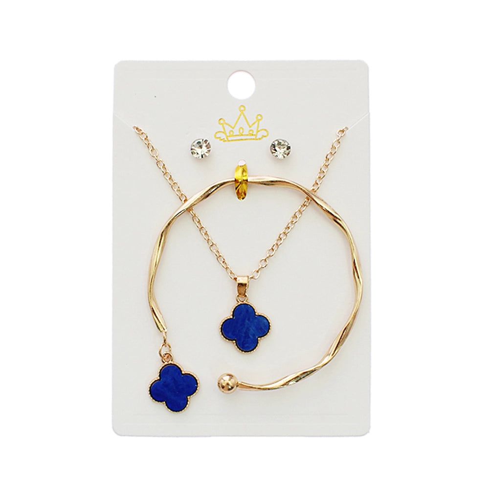 Lucky Clover Necklace & Bracelet Set
