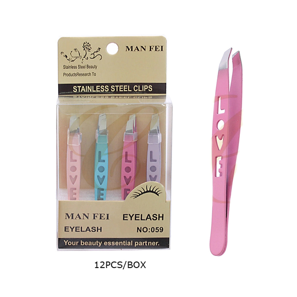 Cute Love Stainless Steel Mix Color Tweezers (059)