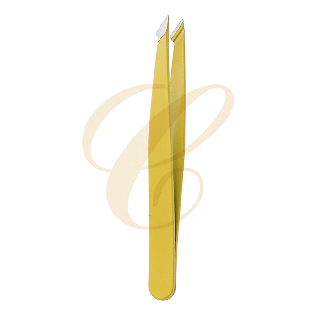 Precision Slant Tip Tweezers Set – Professional Stainless Steel Facial Hair Removal & Eyebrow Shaping Tool (RNT-1451)