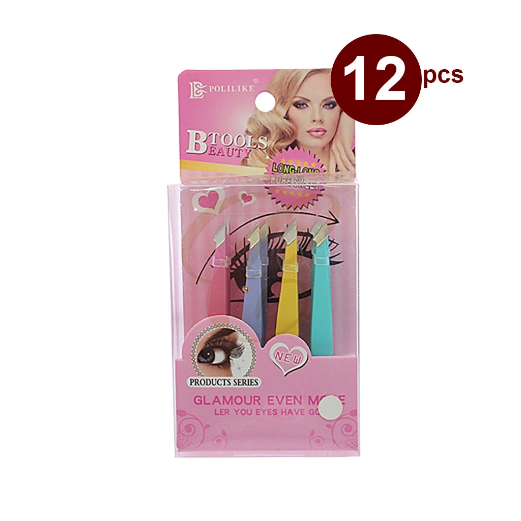 Precision Slant Tip Tweezers Set – Professional Stainless Steel Facial Hair Removal & Eyebrow Shaping Tool (RNT-1451)