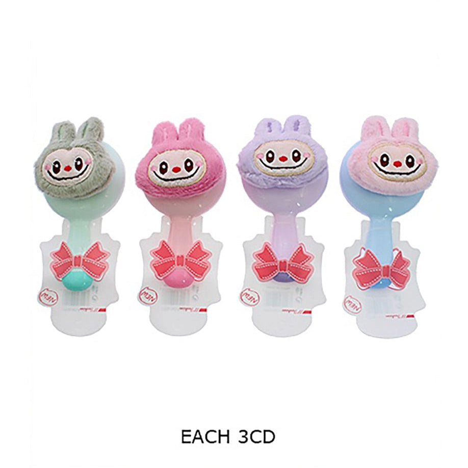 Cute Rabbit Plush Portable Makeup Mirror - Pastel Small Handle Mirror for Travel and Vanity (RNT-1481R)