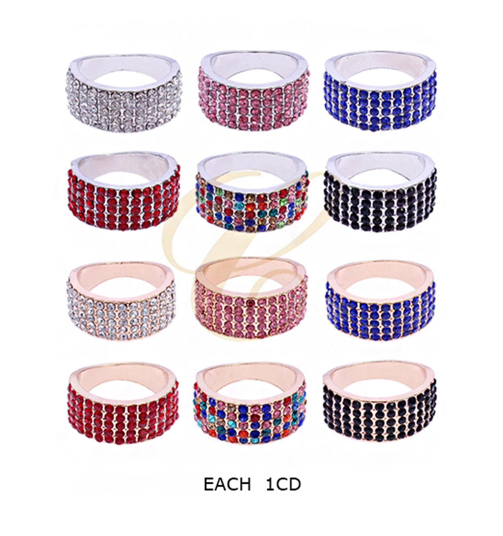 Dazzling Multi-Row Crystal Band Ring