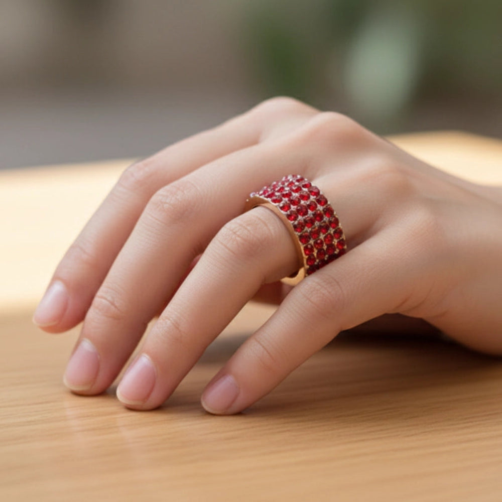 Dazzling Multi-Row Crystal Band Ring