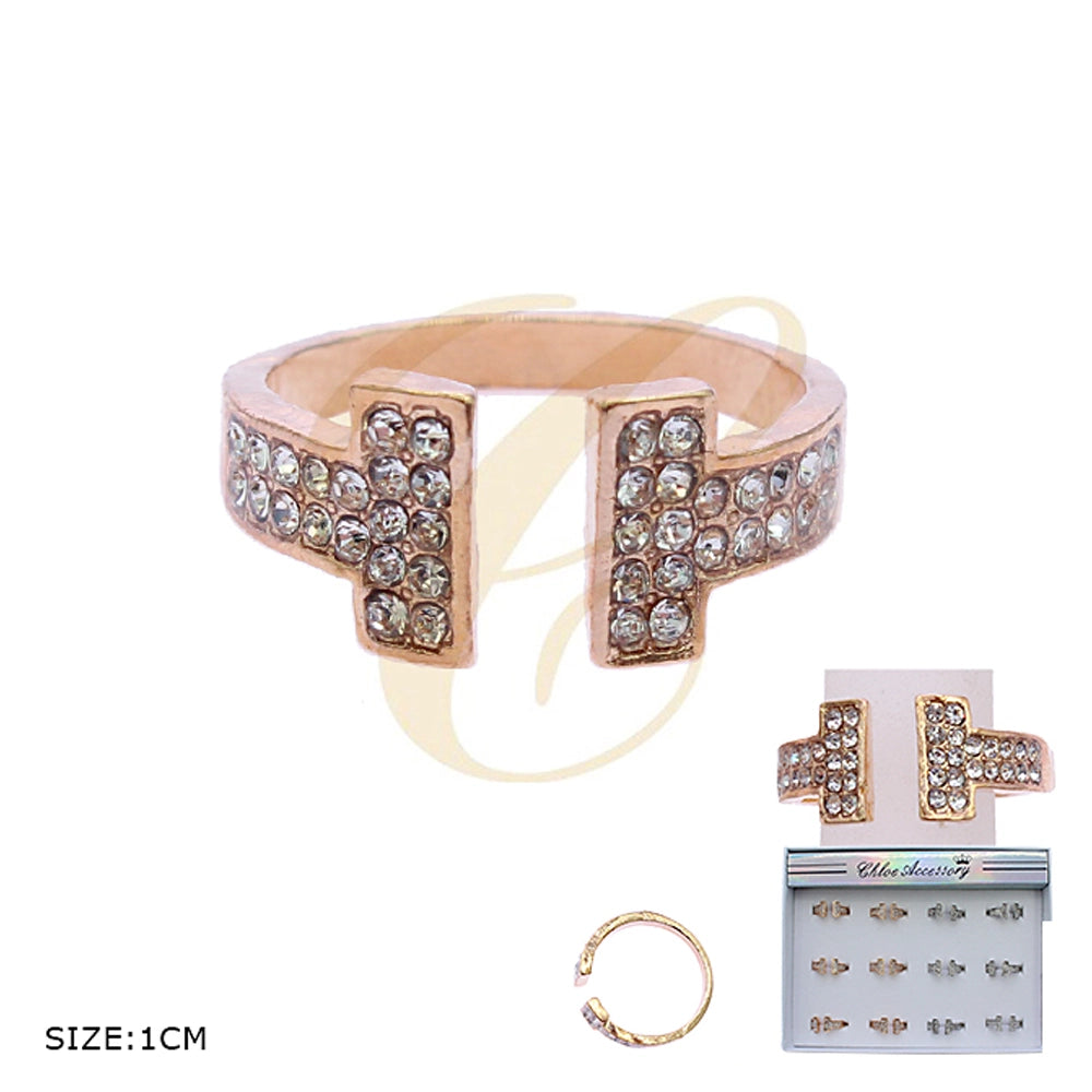 The Statement Split Band Rhinestone Cuff Ring