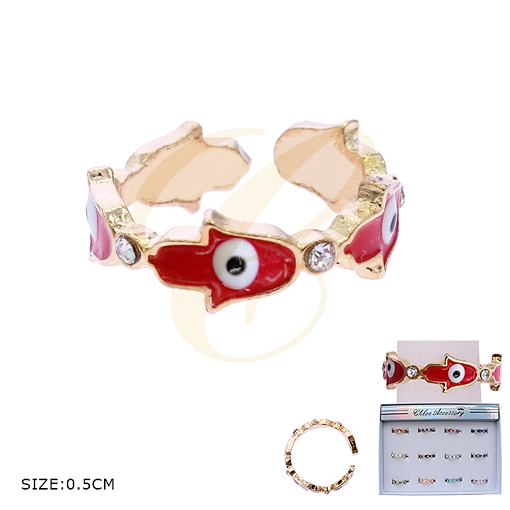 Ward Off Negativity in Style! Adjustable Hamsa Hand Evil Eye Rings
