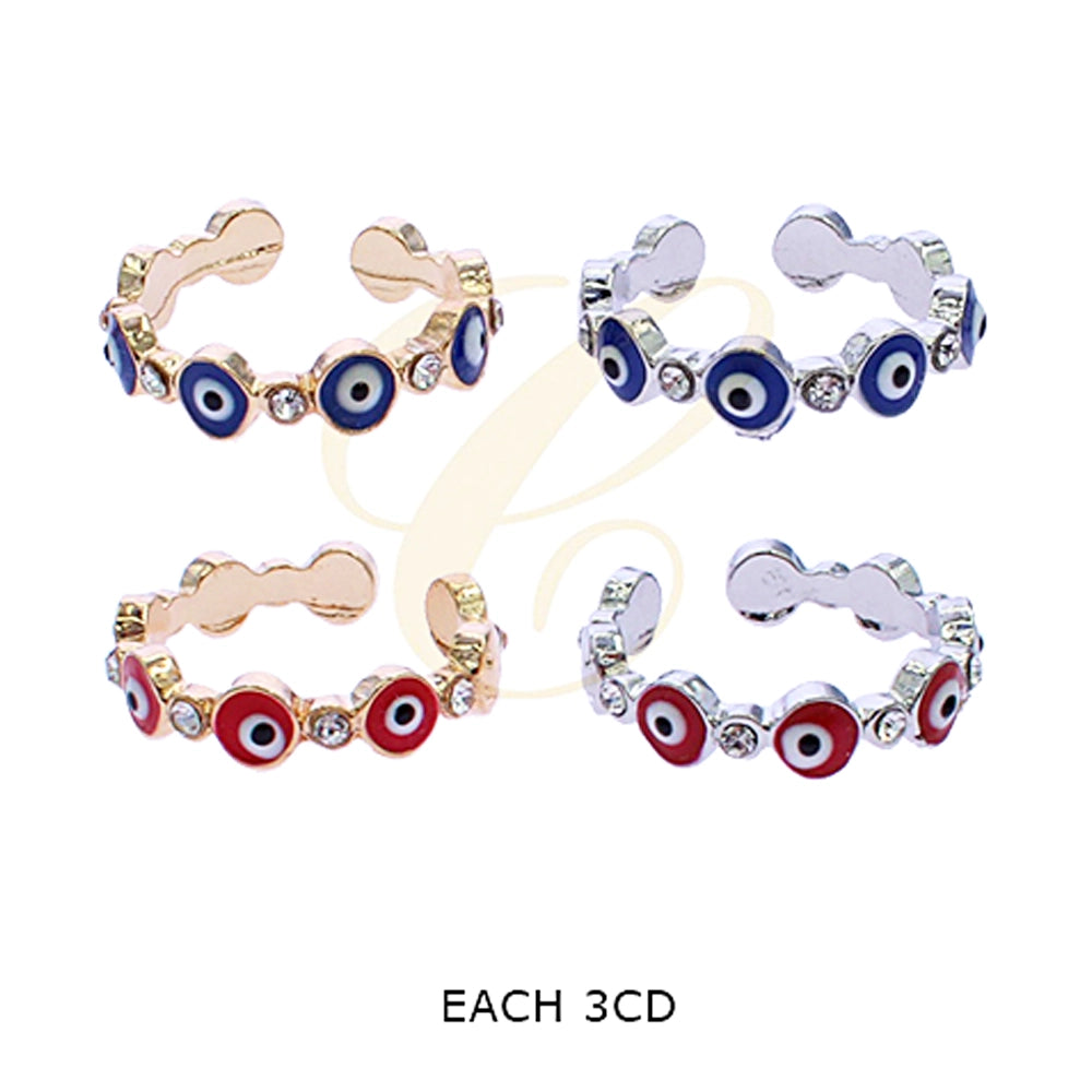 Adjustable Evil Eye Cuff Ring