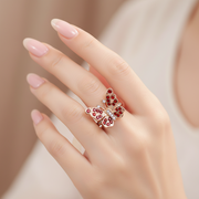 Sparkling Butterfly Rhinestone Statement Ring - Elegant Butterfly Jewelry (RRN-0504R)