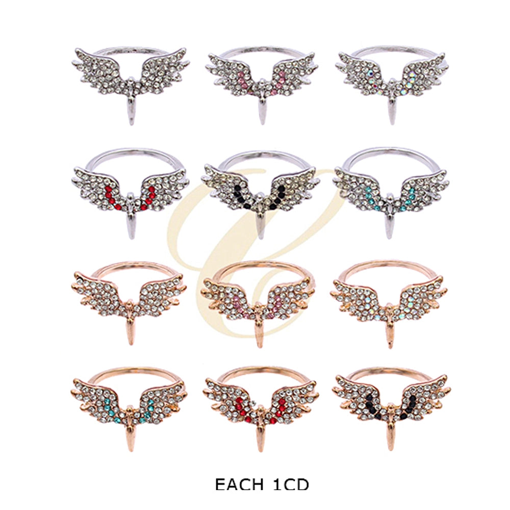 Sparkling Angel Wing Statement Ring Collection | Crystal Fashion Jewelry