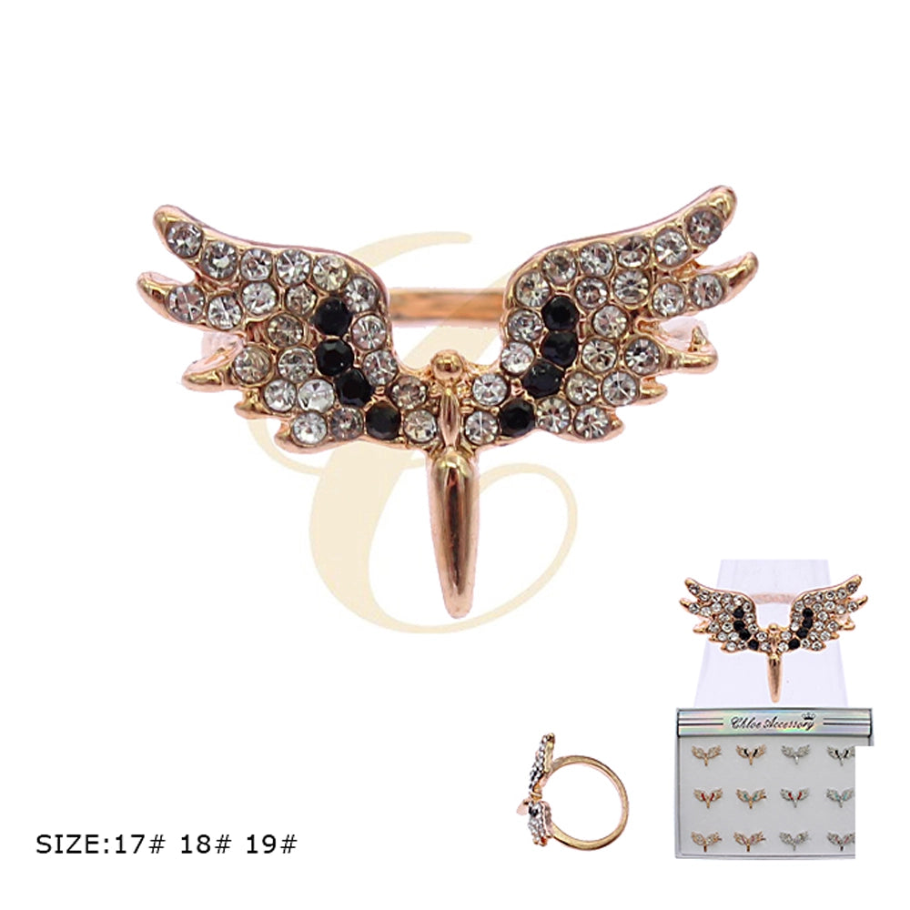 Sparkling Angel Wing Statement Ring Collection | Crystal Fashion Jewelry