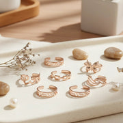 10PCS Butterfly & Arc Adjustable Toe Ring Set | Chic Finger & Nail Jewelry