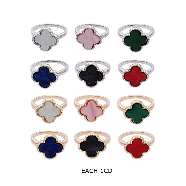 Elegant Clover-Leaf Statement Ring | Beaded Edge Motif (RRN-0599R)