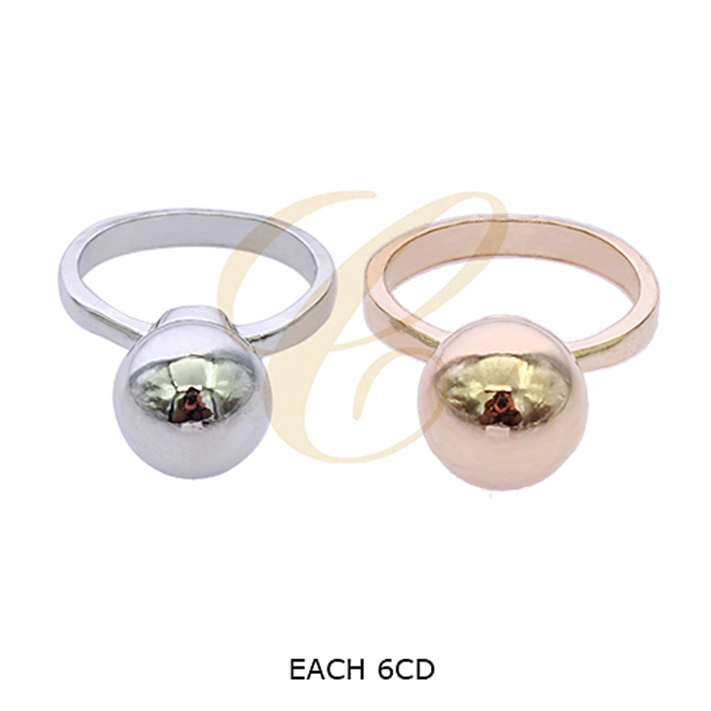 The Orb Ring: Chic Geometric High-Shine Statement Band in Gold and Silver (RRN-0606GS)