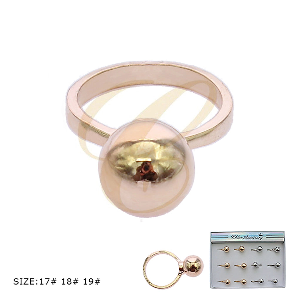 The Orb Ring: Chic Geometric High-Shine Statement Band in Gold and Silver (RRN-0606GS)