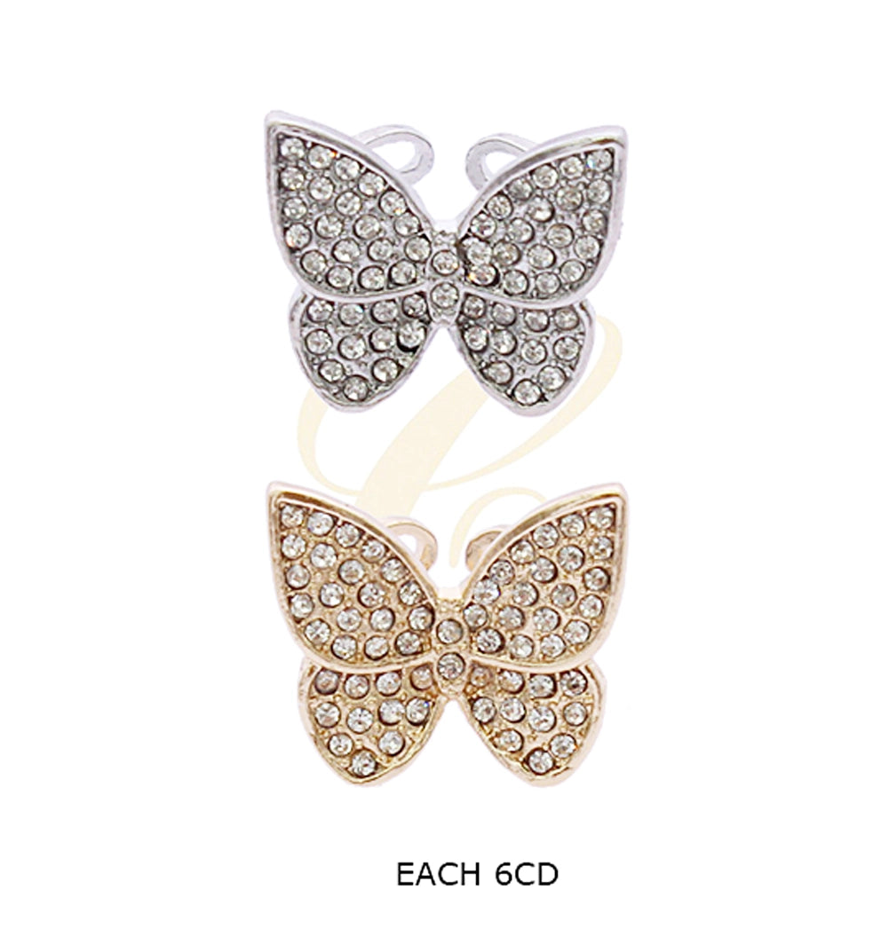 Sparkling Butterfly Rings - Adjustable Crystal Accents