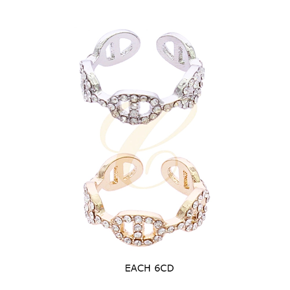 Dazzling Anchor Chain Adjustable Ring: Sparkle & Style!