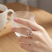 Dazzling Anchor Chain Adjustable Ring: Sparkle & Style!