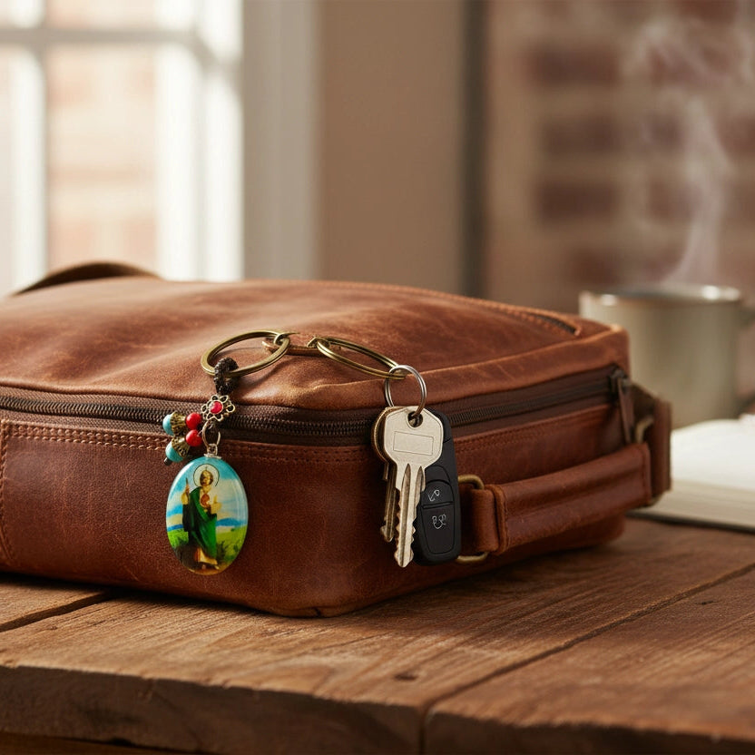 St. Jude Thaddeus Miraculous Charm Keychain - Hope & Patronage