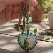 St. Jude Thaddeus Keychain Bulk Set - Green Beaded Religious Gifts