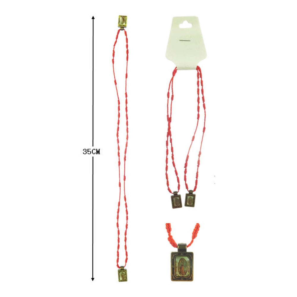 Religious Red Cord Scapular Necklace – Our Lady of Guadalupe (RS264)