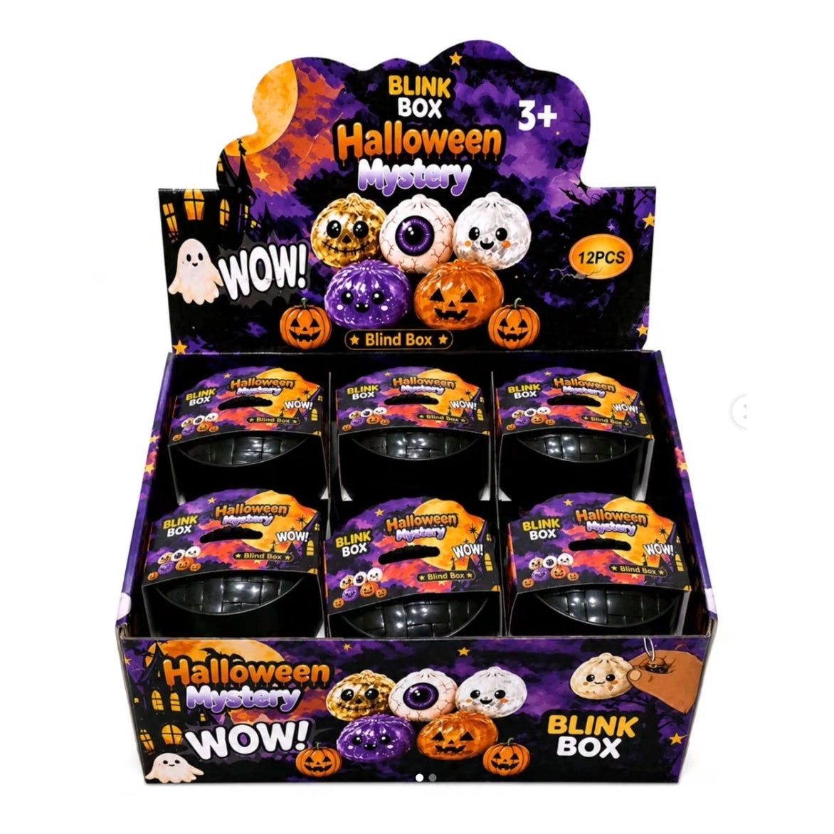 Halloween Mystery Blind Box – Spooky Pumpkin & Eyeball Collectible Toys, 12PC Display