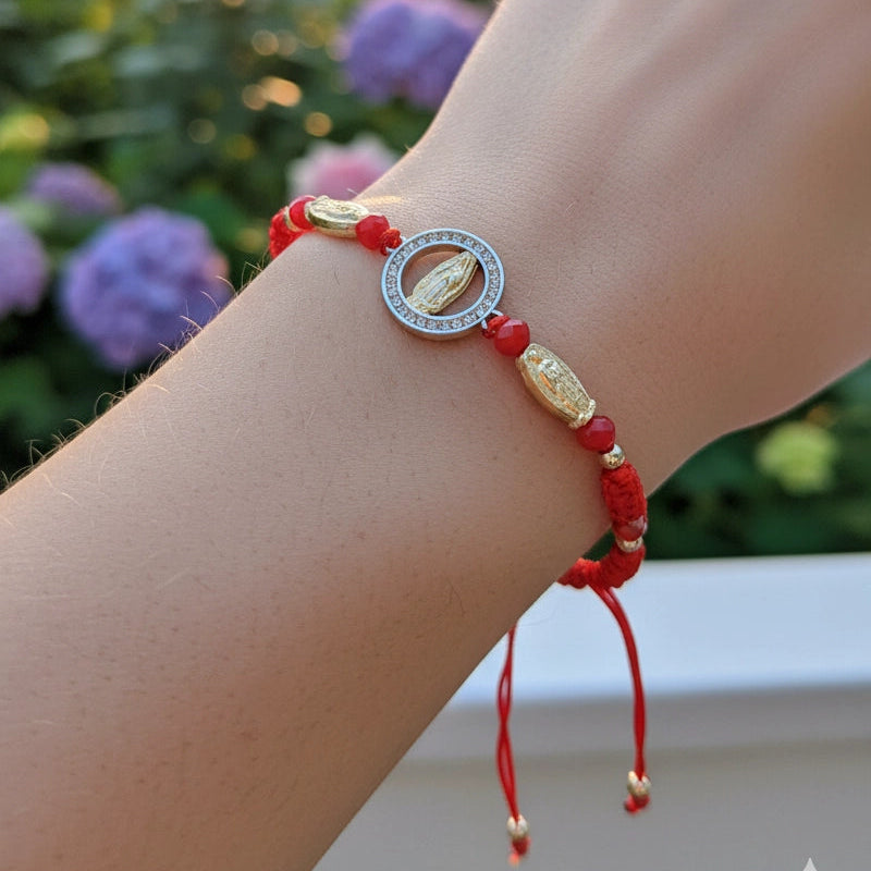 Capture Blessings with Our Red Cord Guadalupe Bracelets!