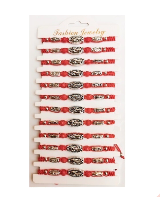 Our Lady of Guadalupe Red String Bracelet Set - Adjustable