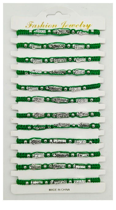 Modern Faith: Green Cord & Silver Bar Charm Bulk Collection