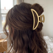 Gold Metal Hair Clip – Minimalist Hollow Claw Clip for Women