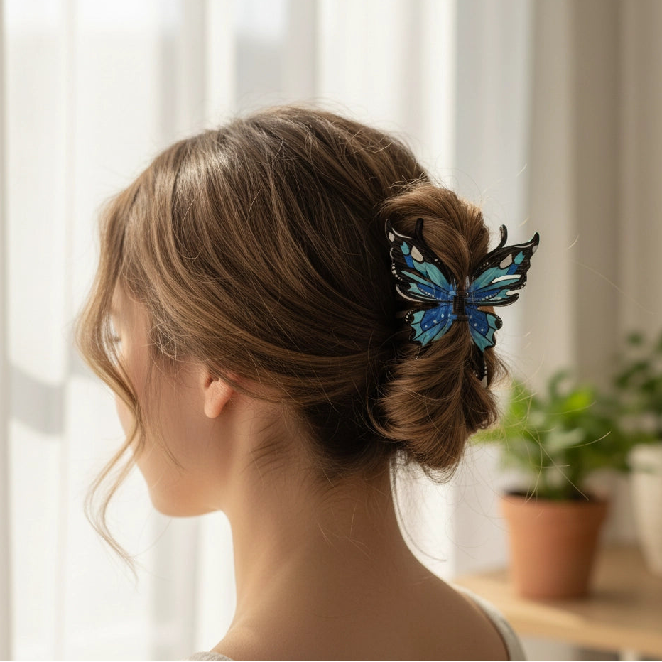 Winged Wonder Vibrant Butterfly Claw Clip for Statement Style